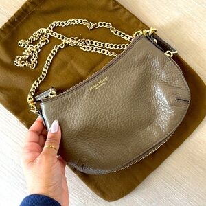 Henri Bendel Gray/Green Leather Crossbody Bag